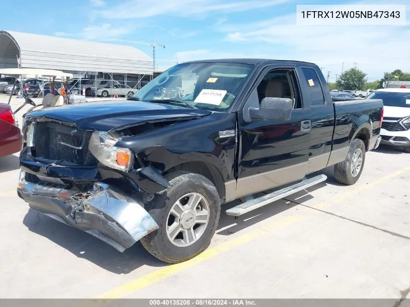 2005 Ford F-150 Stx/Xl/Xlt VIN: 1FTRX12W05NB47343 Lot: 40135208