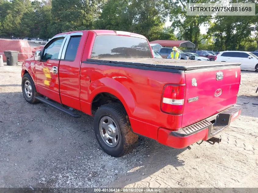 2005 Ford F-150 Stx/Xl/Xlt VIN: 1FTRX12W75KB81698 Lot: 40136424