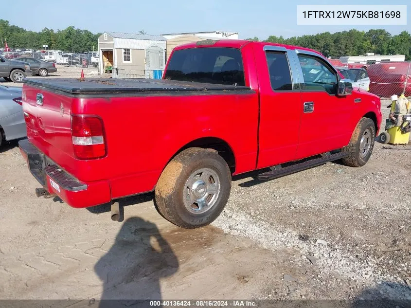 2005 Ford F-150 Stx/Xl/Xlt VIN: 1FTRX12W75KB81698 Lot: 40136424