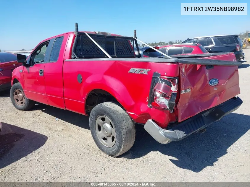 2005 Ford F-150 Stx/Xl/Xlt VIN: 1FTRX12W35NB98982 Lot: 40143365