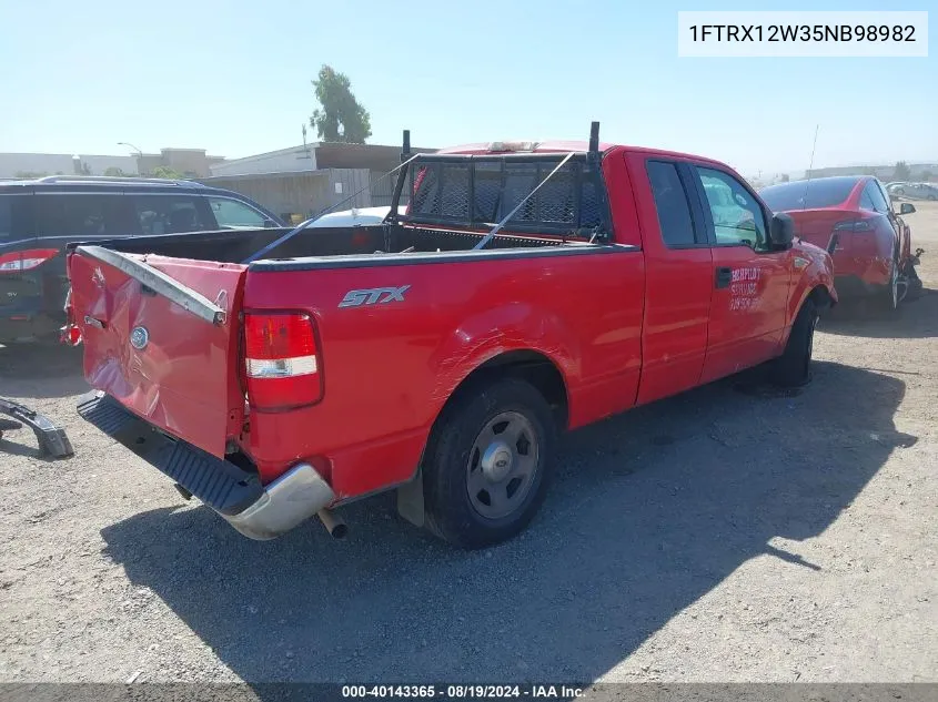 2005 Ford F-150 Stx/Xl/Xlt VIN: 1FTRX12W35NB98982 Lot: 40143365