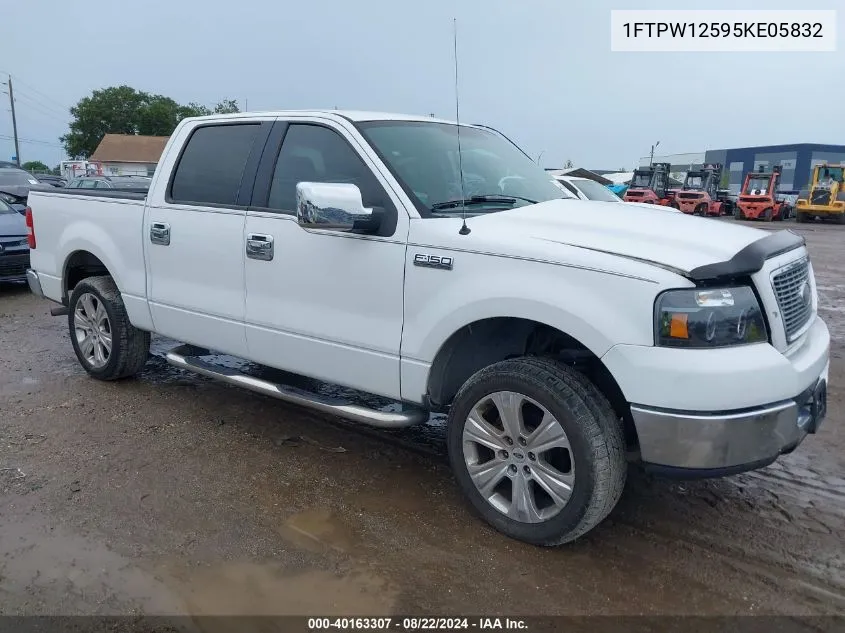 2005 Ford F-150 Lariat/Xlt VIN: 1FTPW12595KE05832 Lot: 40163307