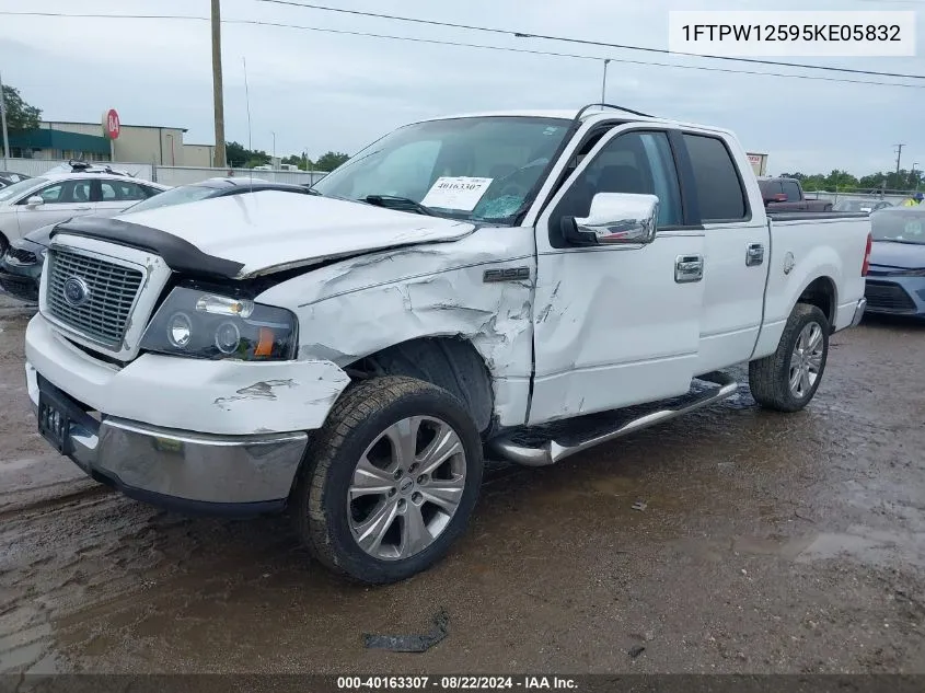 2005 Ford F-150 Lariat/Xlt VIN: 1FTPW12595KE05832 Lot: 40163307