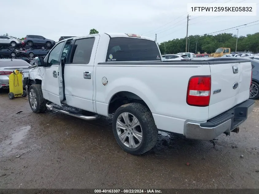 2005 Ford F-150 Lariat/Xlt VIN: 1FTPW12595KE05832 Lot: 40163307