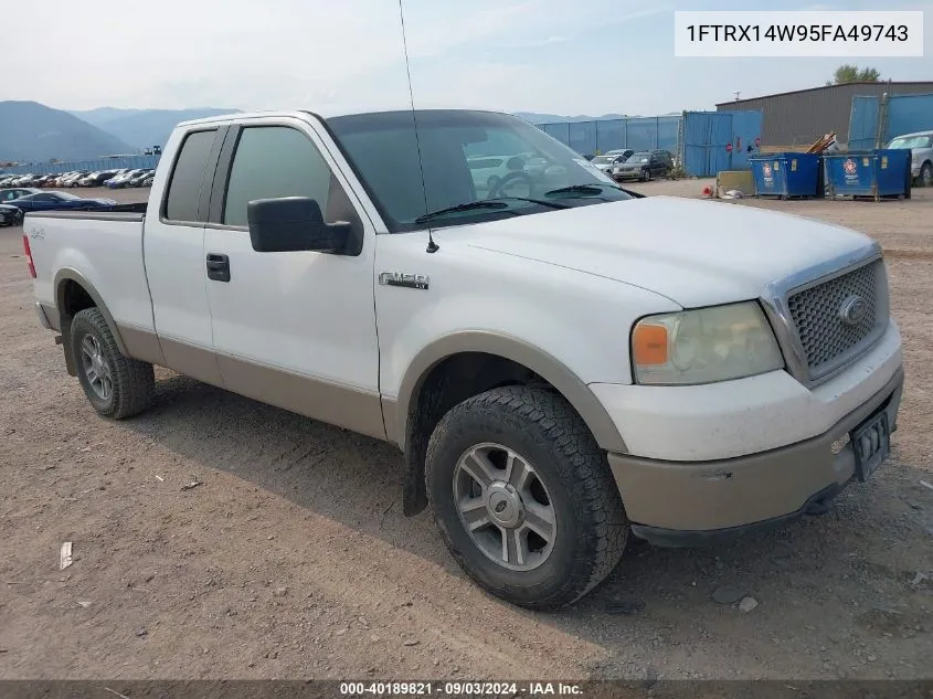 2005 Ford F-150 Stx/Xl/Xlt VIN: 1FTRX14W95FA49743 Lot: 40189821