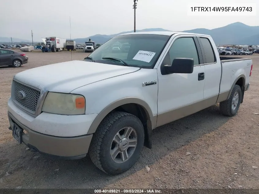 2005 Ford F-150 Stx/Xl/Xlt VIN: 1FTRX14W95FA49743 Lot: 40189821