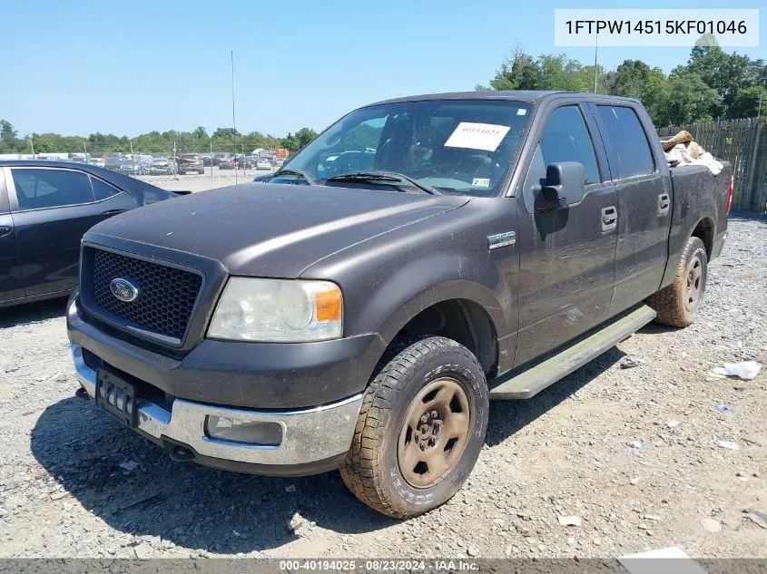 2005 Ford F-150 Fx4/Lariat/Xlt VIN: 1FTPW14515KF01046 Lot: 40194025