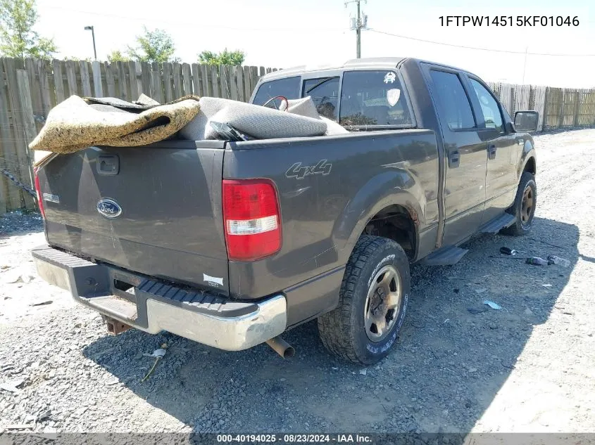 2005 Ford F-150 Fx4/Lariat/Xlt VIN: 1FTPW14515KF01046 Lot: 40194025