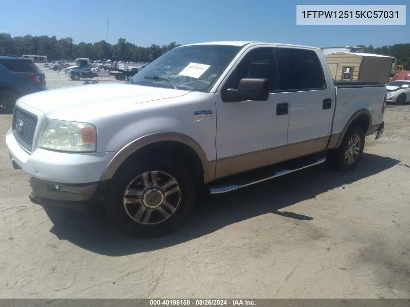 2005 Ford F-150 Lariat/Xlt VIN: 1FTPW12515KC57031 Lot: 40196158