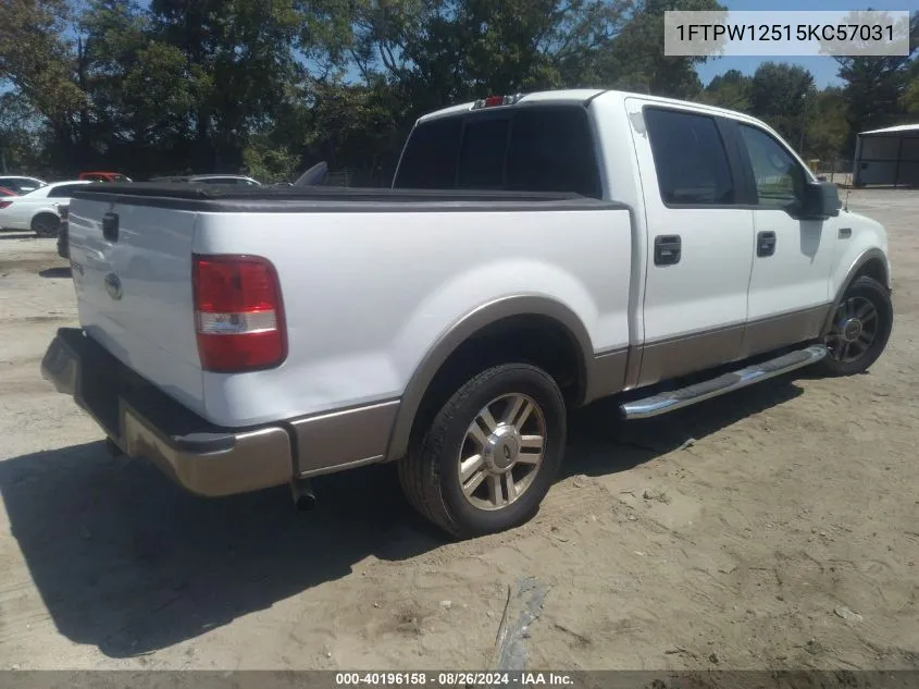 2005 Ford F-150 Lariat/Xlt VIN: 1FTPW12515KC57031 Lot: 40196158