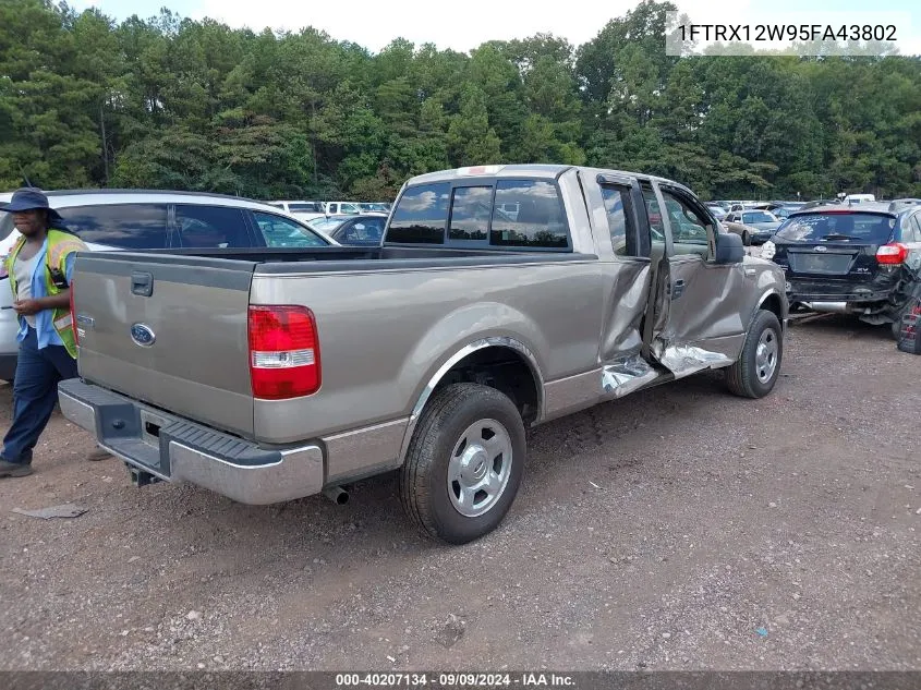 2005 Ford F-150 Stx/Xl/Xlt VIN: 1FTRX12W95FA43802 Lot: 40207134