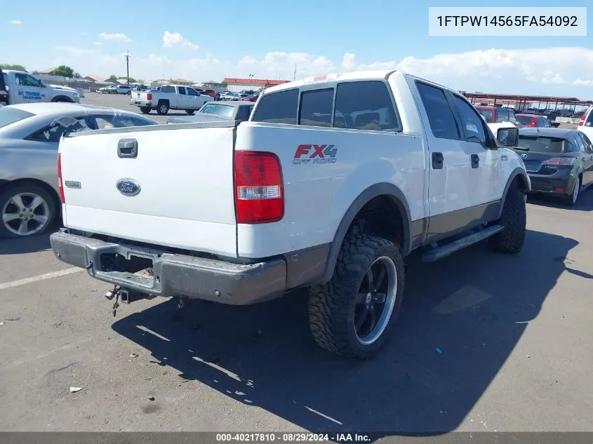 2005 Ford F-150 Fx4/Lariat/Xlt VIN: 1FTPW14565FA54092 Lot: 40217810