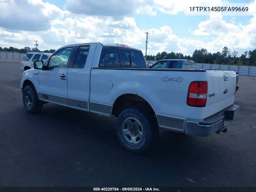 2005 Ford F-150 VIN: 1FTPX14505FA99669 Lot: 40220764