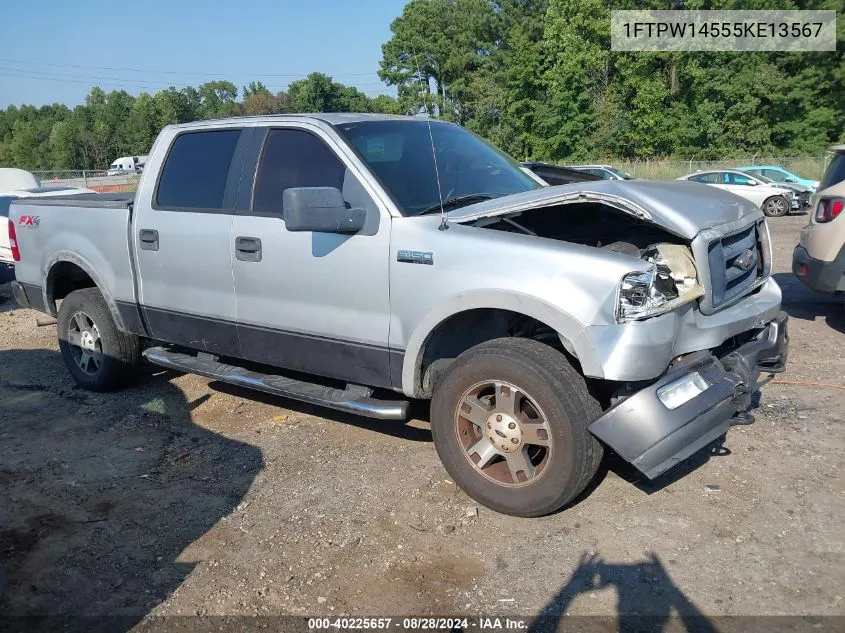 2005 Ford F-150 Fx4/Lariat/Xlt VIN: 1FTPW14555KE13567 Lot: 40225657