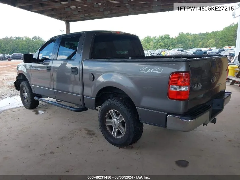 2005 Ford F-150 Fx4/Lariat/Xlt VIN: 1FTPW14505KE27215 Lot: 40231450