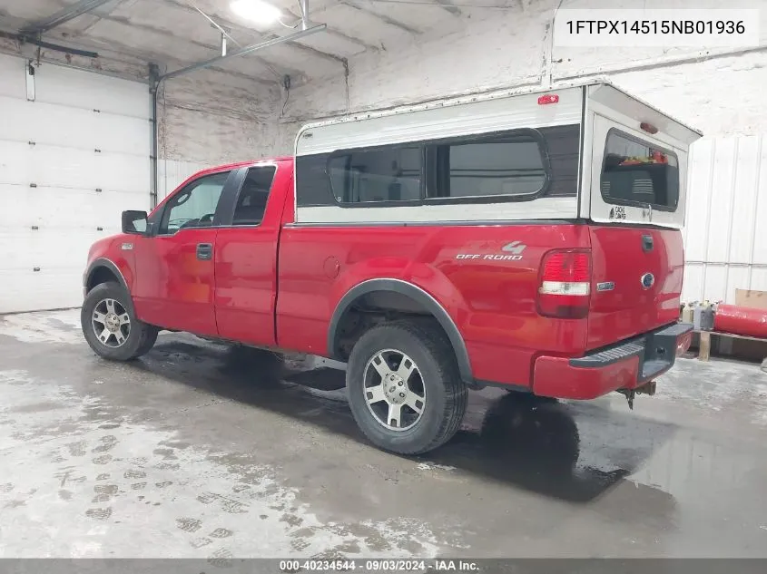 2005 Ford F-150 Fx4/Lariat/Xl/Xlt VIN: 1FTPX14515NB01936 Lot: 40234544