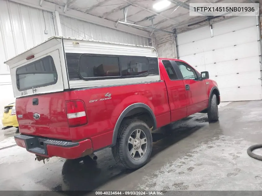 2005 Ford F-150 Fx4/Lariat/Xl/Xlt VIN: 1FTPX14515NB01936 Lot: 40234544