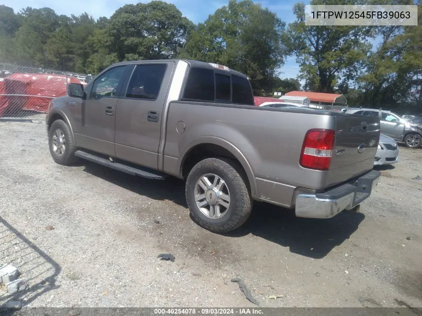 2005 Ford F-150 Lariat/Xlt VIN: 1FTPW12545FB39063 Lot: 40254078