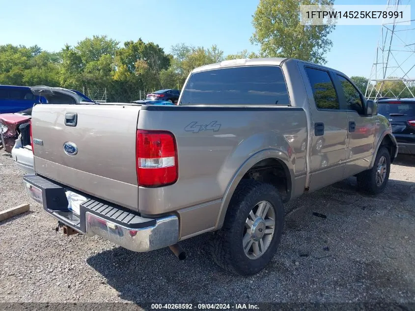 2005 Ford F-150 Fx4/Lariat/Xlt VIN: 1FTPW14525KE78991 Lot: 40268592