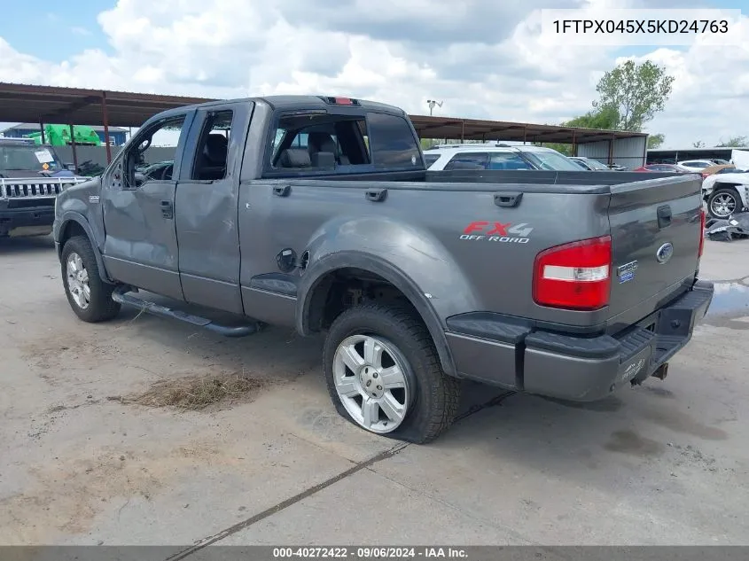 2005 Ford F-150 Fx4/Xlt VIN: 1FTPX045X5KD24763 Lot: 40272422