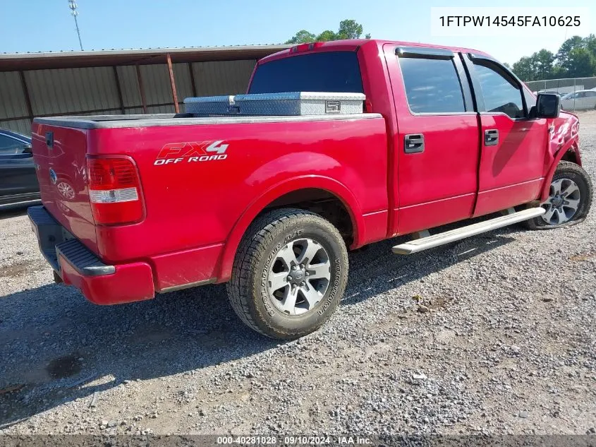 2005 Ford F150 Supercrew VIN: 1FTPW14545FA10625 Lot: 40281028