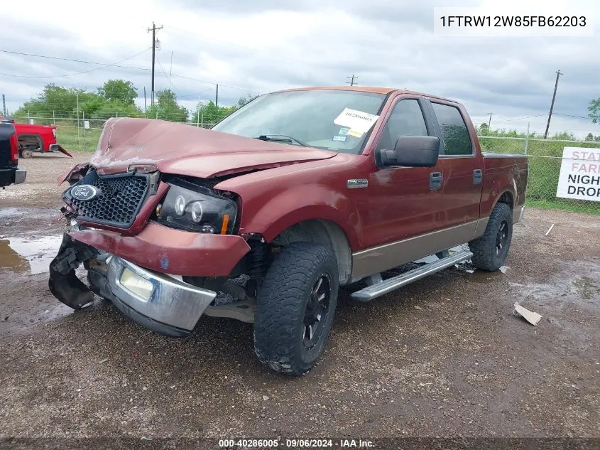 2005 Ford F-150 Xlt VIN: 1FTRW12W85FB62203 Lot: 40286005