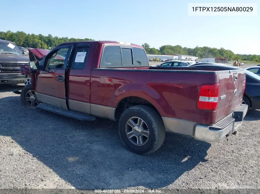 2005 Ford F-150 Lariat/Xl/Xlt VIN: 1FTPX12505NA80029 Lot: 40287255