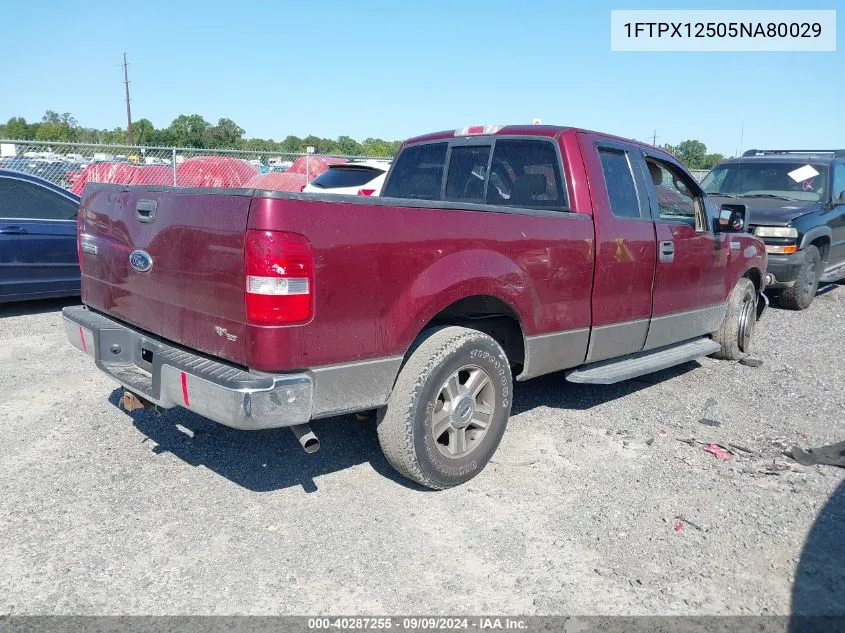 2005 Ford F-150 Lariat/Xl/Xlt VIN: 1FTPX12505NA80029 Lot: 40287255