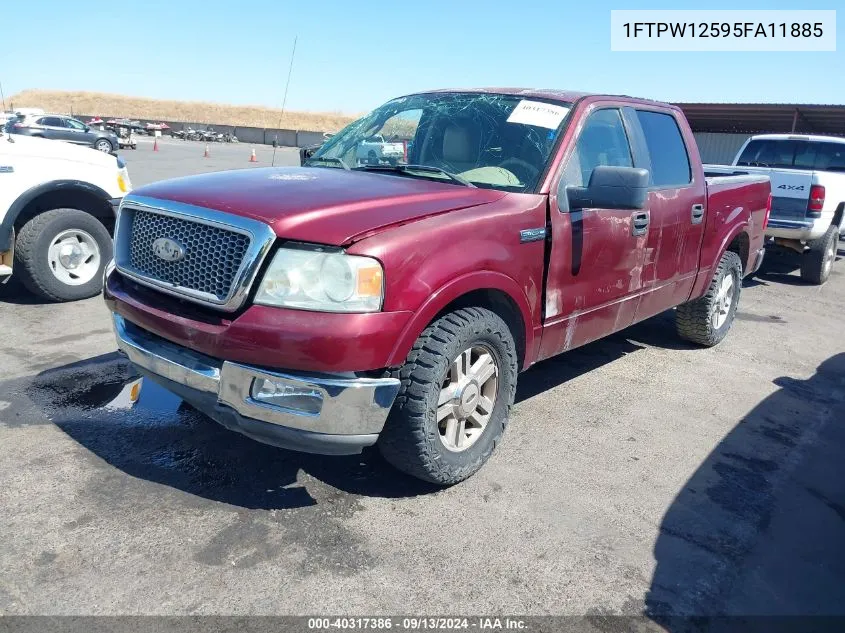 2005 Ford F-150 Lariat/Xlt VIN: 1FTPW12595FA11885 Lot: 40317386