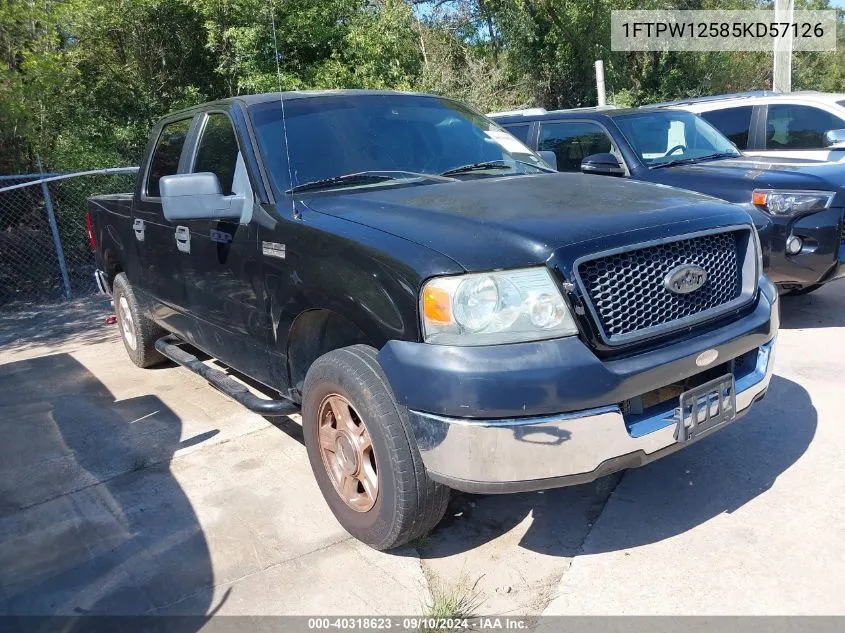 2005 Ford F-150 Lariat/Xlt VIN: 1FTPW12585KD57126 Lot: 40318623