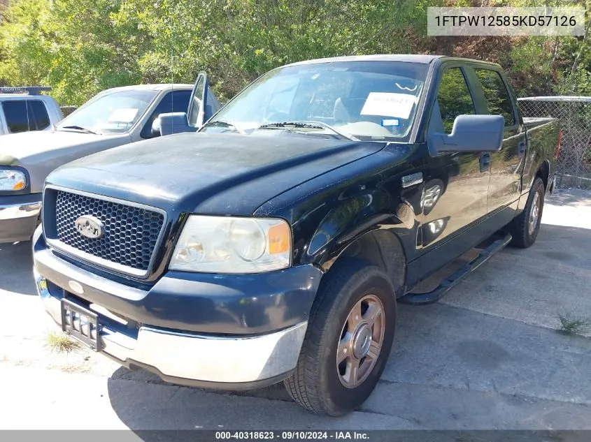 2005 Ford F-150 Lariat/Xlt VIN: 1FTPW12585KD57126 Lot: 40318623