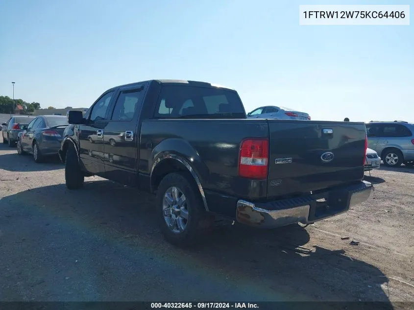 2005 Ford F-150 Xlt VIN: 1FTRW12W75KC64406 Lot: 40322645