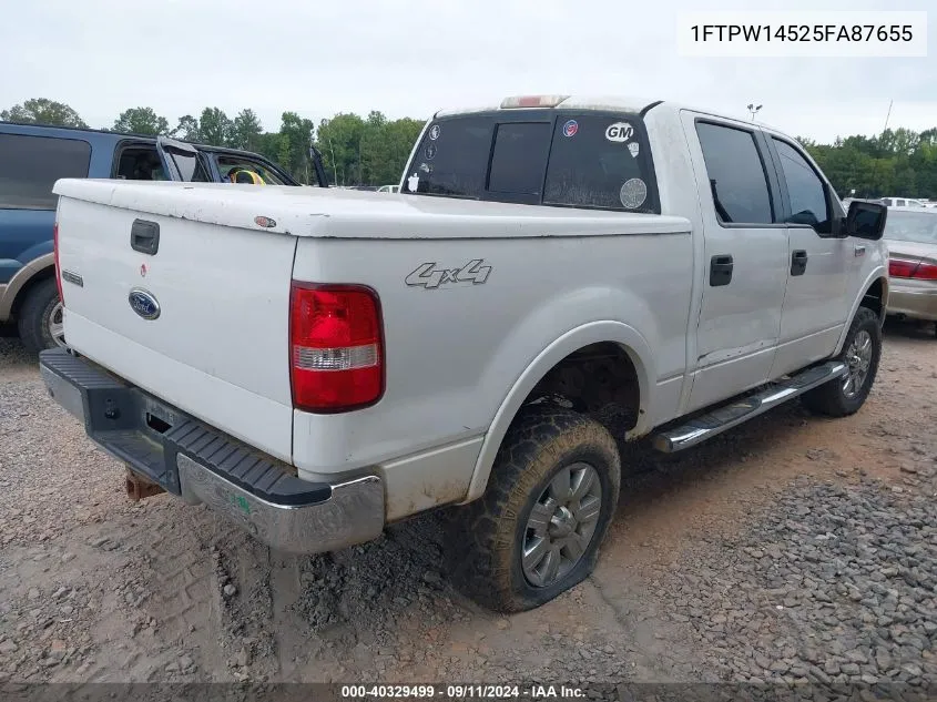 2005 Ford F-150 Fx4/Lariat/Xlt VIN: 1FTPW14525FA87655 Lot: 40329499