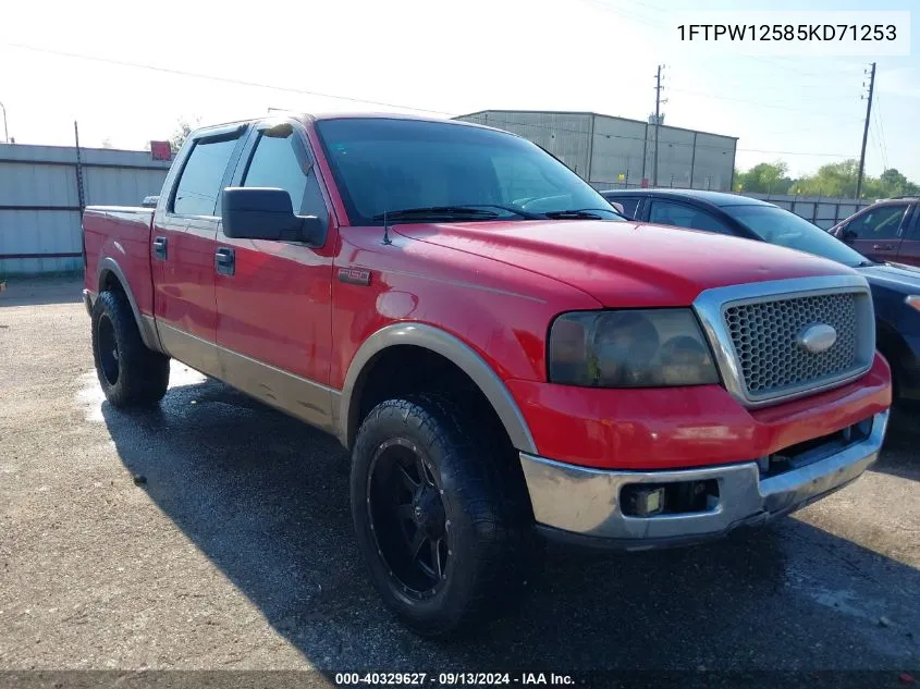 2005 Ford F-150 Lariat/Xlt VIN: 1FTPW12585KD71253 Lot: 40329627