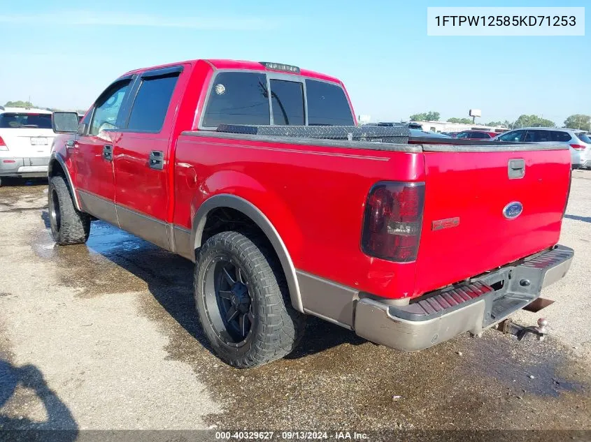 2005 Ford F-150 Lariat/Xlt VIN: 1FTPW12585KD71253 Lot: 40329627