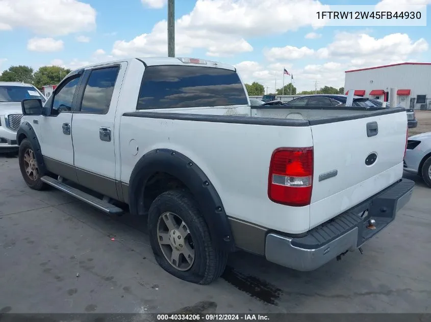 2005 Ford F-150 Xlt VIN: 1FTRW12W45FB44930 Lot: 40334206