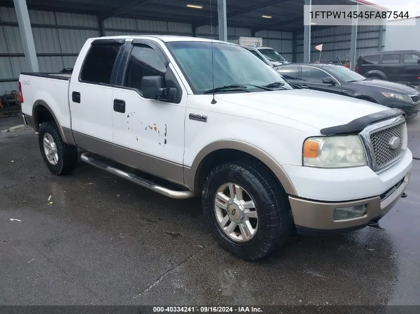 2005 Ford F-150 Fx4/Lariat/Xlt VIN: 1FTPW14545FA87544 Lot: 40334241