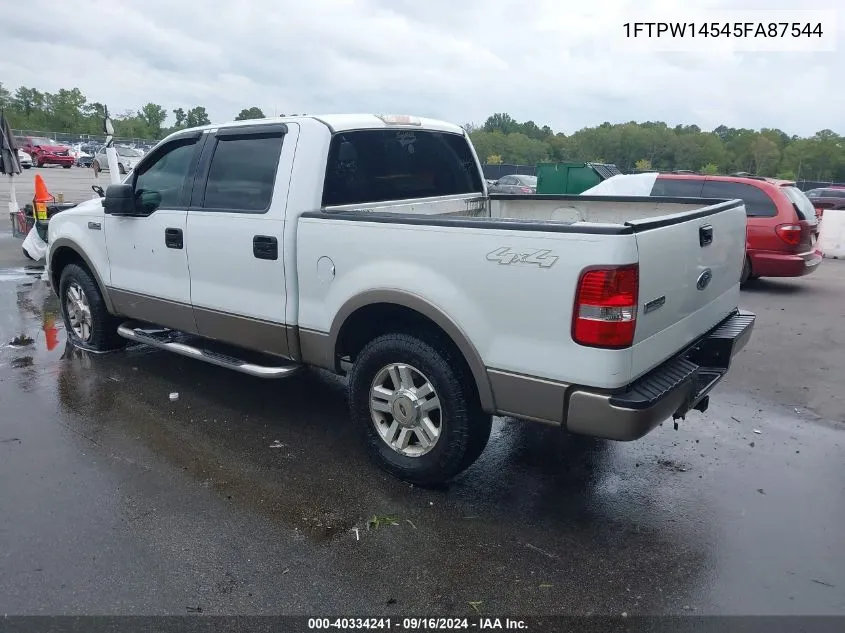 2005 Ford F-150 Fx4/Lariat/Xlt VIN: 1FTPW14545FA87544 Lot: 40334241