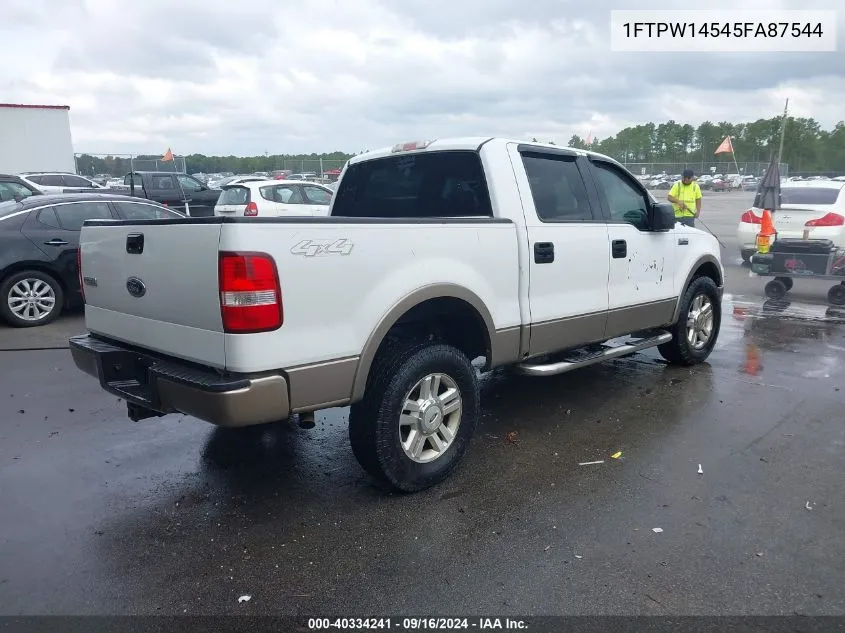 2005 Ford F-150 Fx4/Lariat/Xlt VIN: 1FTPW14545FA87544 Lot: 40334241