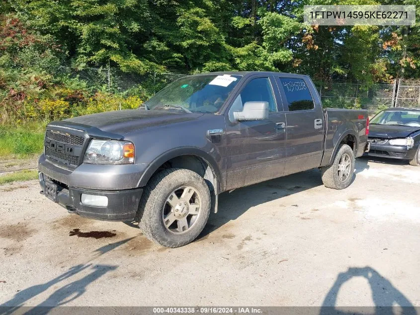 2005 Ford F150 Supercrew VIN: 1FTPW14595KE62271 Lot: 40343338