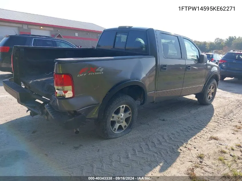 2005 Ford F150 Supercrew VIN: 1FTPW14595KE62271 Lot: 40343338