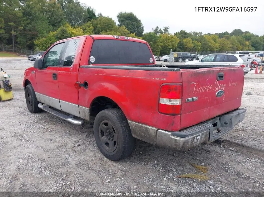 2005 Ford F-150 Stx/Xl/Xlt VIN: 1FTRX12W95FA16597 Lot: 40346609