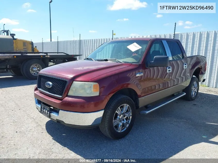 2005 Ford F-150 Xlt VIN: 1FTRW12W25KD96490 Lot: 40348577