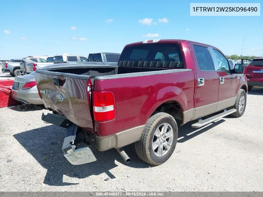 2005 Ford F-150 Xlt VIN: 1FTRW12W25KD96490 Lot: 40348577