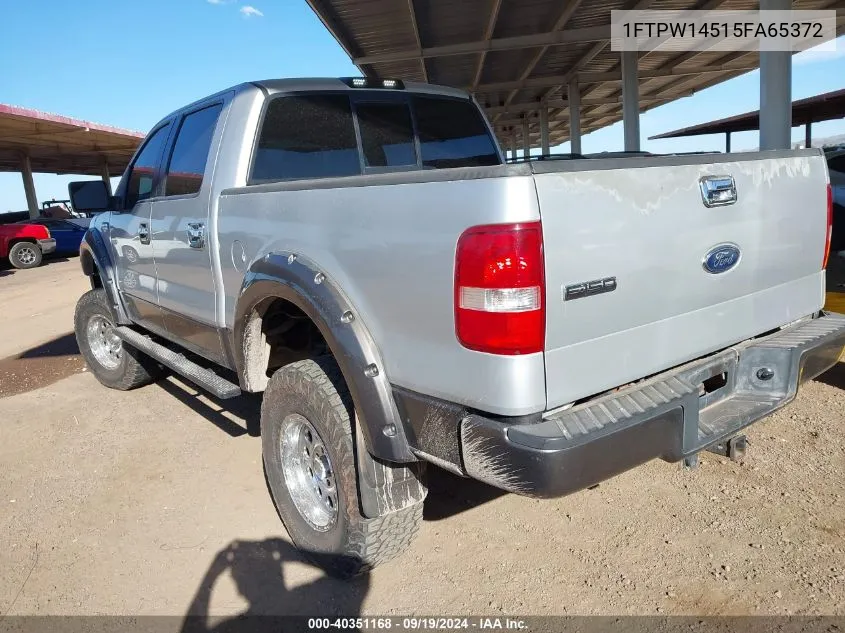 2005 Ford F-150 Fx4/Lariat/Xlt VIN: 1FTPW14515FA65372 Lot: 40351168