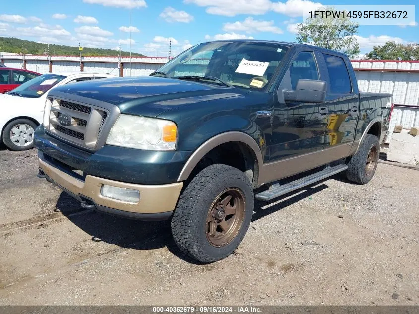 2005 Ford F-150 Fx4/Lariat/Xlt VIN: 1FTPW14595FB32672 Lot: 40352679