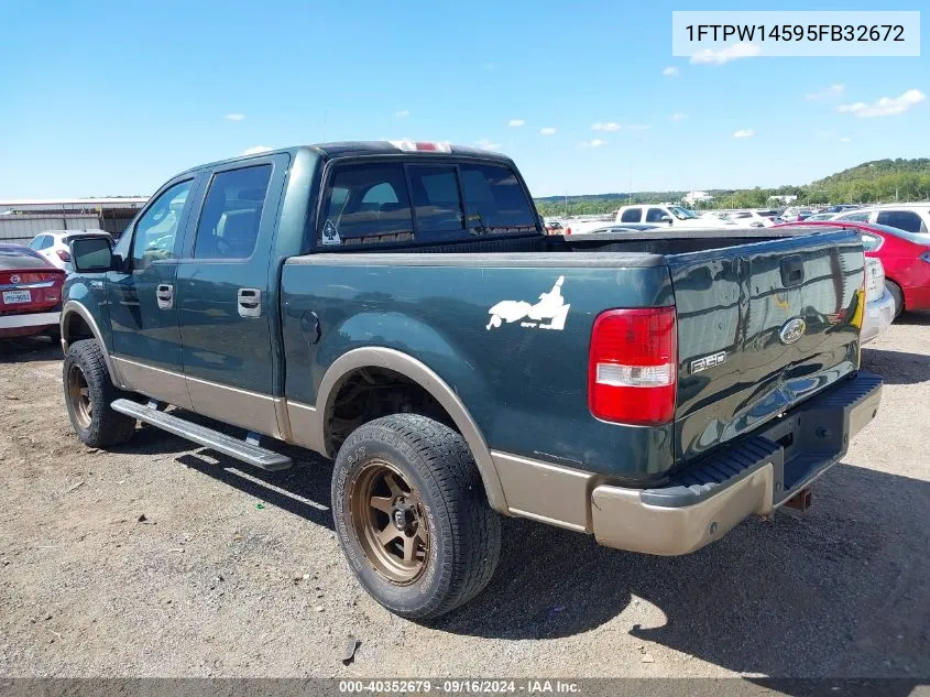 2005 Ford F-150 Fx4/Lariat/Xlt VIN: 1FTPW14595FB32672 Lot: 40352679