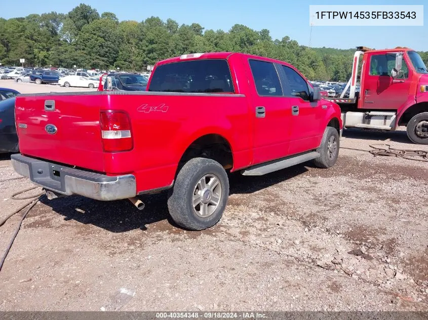 2005 Ford F-150 Fx4/Lariat/Xlt VIN: 1FTPW14535FB33543 Lot: 40354348