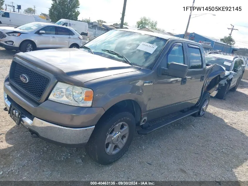 2005 Ford F-150 Fx4/Lariat/Xlt VIN: 1FTPW14505KE92145 Lot: 40463135