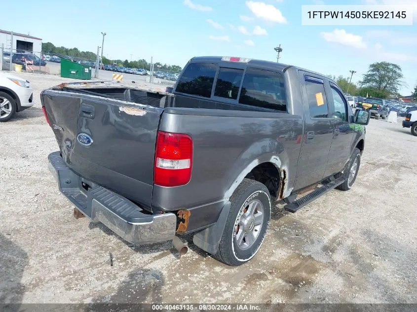 2005 Ford F-150 Fx4/Lariat/Xlt VIN: 1FTPW14505KE92145 Lot: 40463135